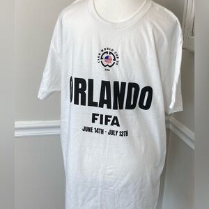 FIFA World Cup 2025 White Orlando FIFA T-Shirt Large Gildan Heavy Cotton